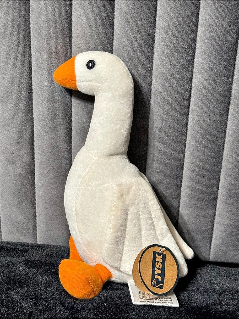 JYSK White Goose Plush Stuffed Animal Orange Beak Feet